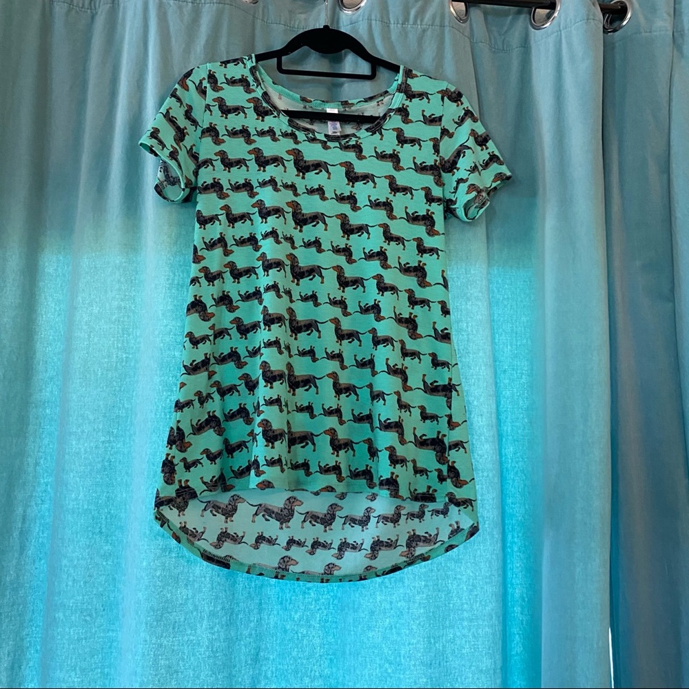 LulaRoe swing top dachshund dog